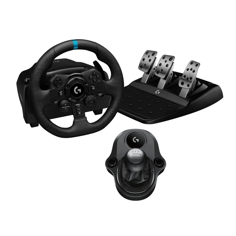 LOGITECH - VOLANTE G923 TRUEFORCE FOR PC, PS4 Y PS5 + PALANCA - 1