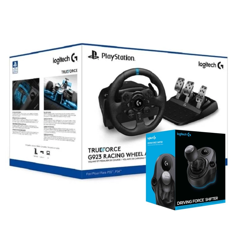 LOGITECH - VOLANTE G923 TRUEFORCE FOR PC, PS4 Y PS5 + PALANCA - 6