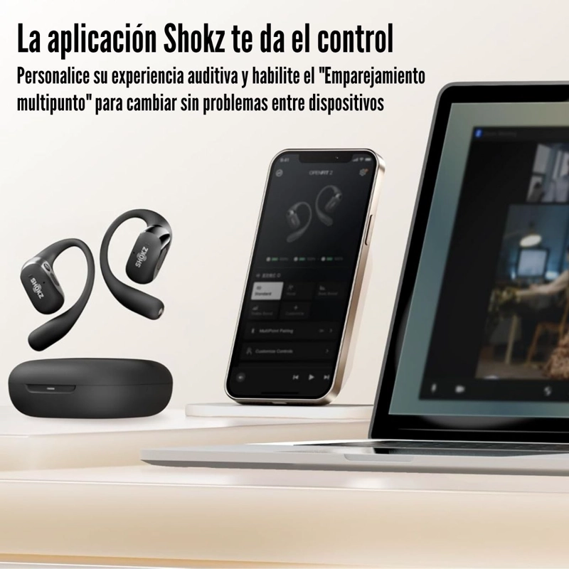 SHOKZ - AUDÍFONO OPENFIT 2 T920 TRUE WIRELESS OPEN EARS - BLACK - 7
