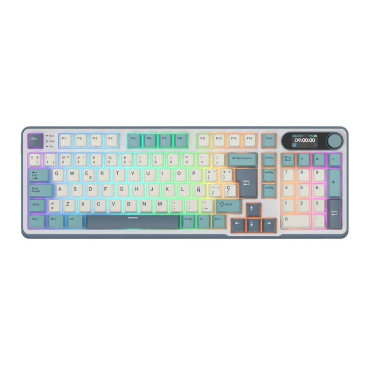 ROYAL KLUDGE - TECLADO S98 WIRELESS 98% LIGHT CLOUD SWITCH CHARTREUSE - 1