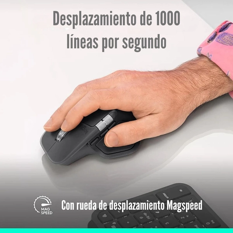 LOGITECH - MOUSE MX MASTER 4 WIRELESS RECARGABLE 8K - NEGRO - 4