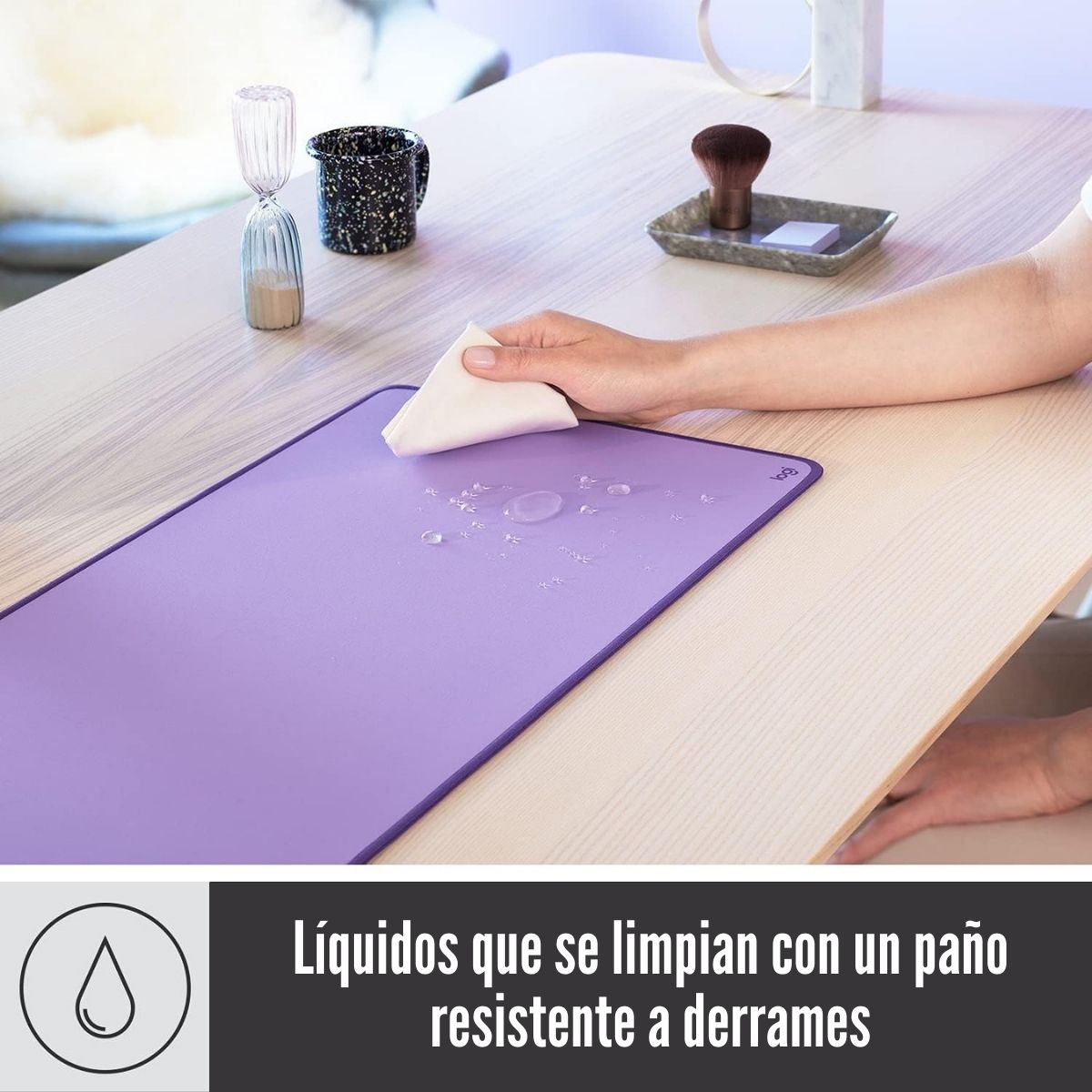 LOGITECH - MOUSEPAD DESK MAT TAMAÑO: 700 X 300 X 2 MM - LAVANDA - 4