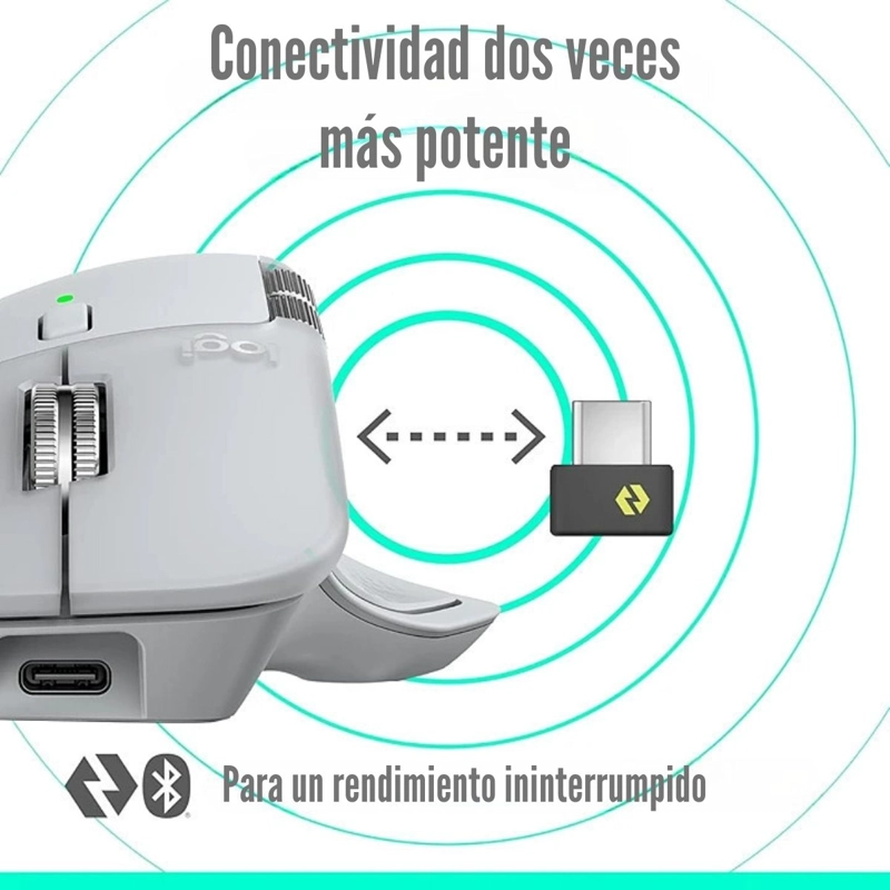 LOGITECH - MOUSE MX MASTER 4 WIRELESS RECARGABLE 8K - BLANCO - 6