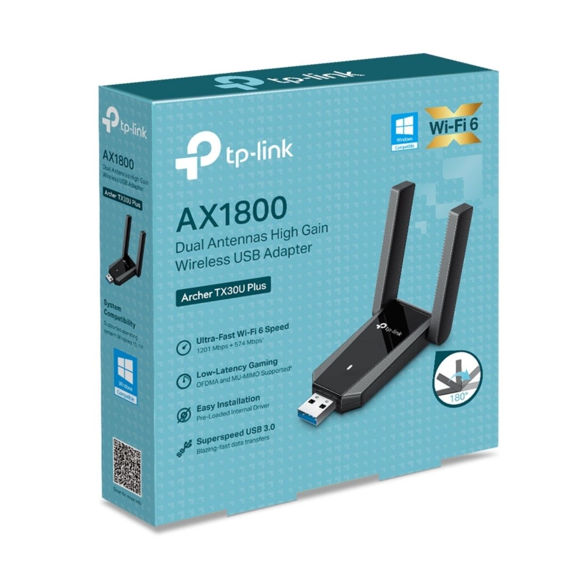TP-LINK - ADAPTADOR USB ARCHER TX30U PLUS WI-FI 6 AX1800 - 5