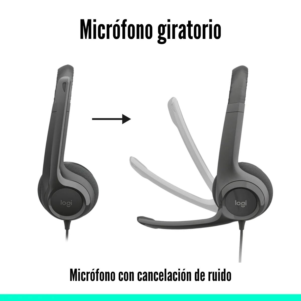 LOGITECH - AUDÍFONO H390 USB-C NOISE CANCELLING - NEGRO - 3
