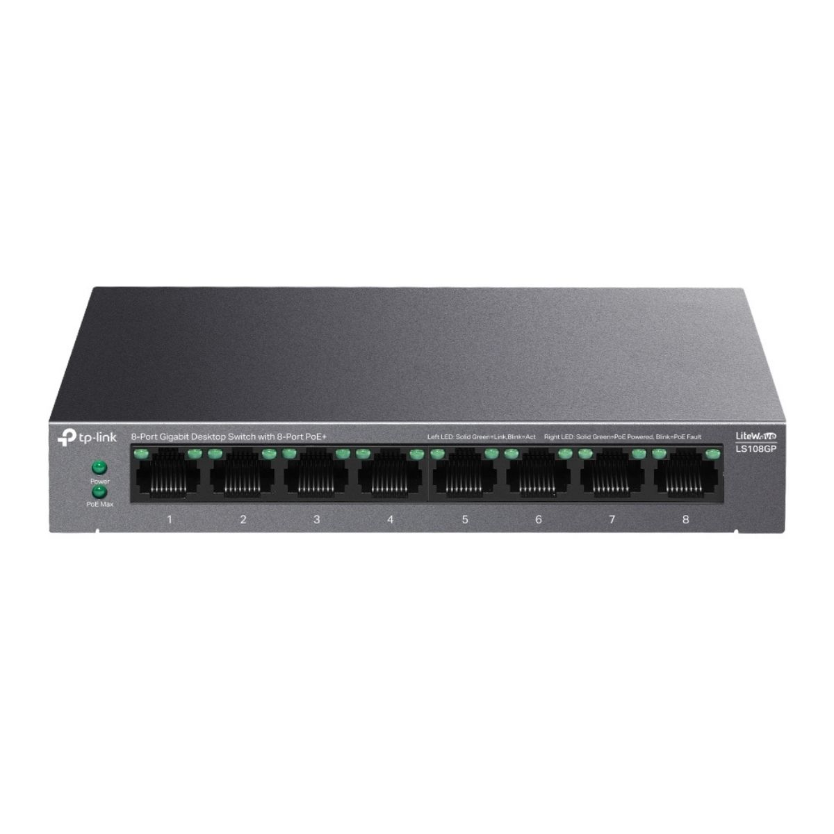 TP-LINK - SWITCH LS108GP DE 8 PUERTOS POE+ GIGABIT LITEWAVE - 1