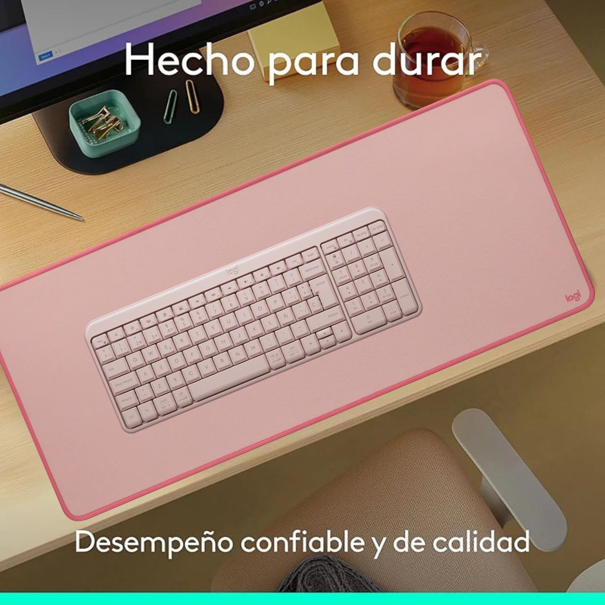 LOGITECH - TECLADO K250 BLUETOOTH WIRELESS ESPAÑOL - ROSADO - 3