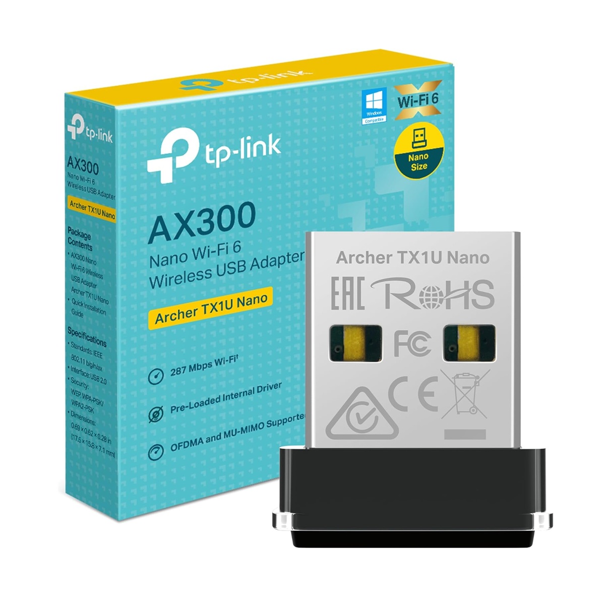 TP-LINK - ADAPTADOR USB ARCHER TX1U NANO AX300 WIFI 6 - 5