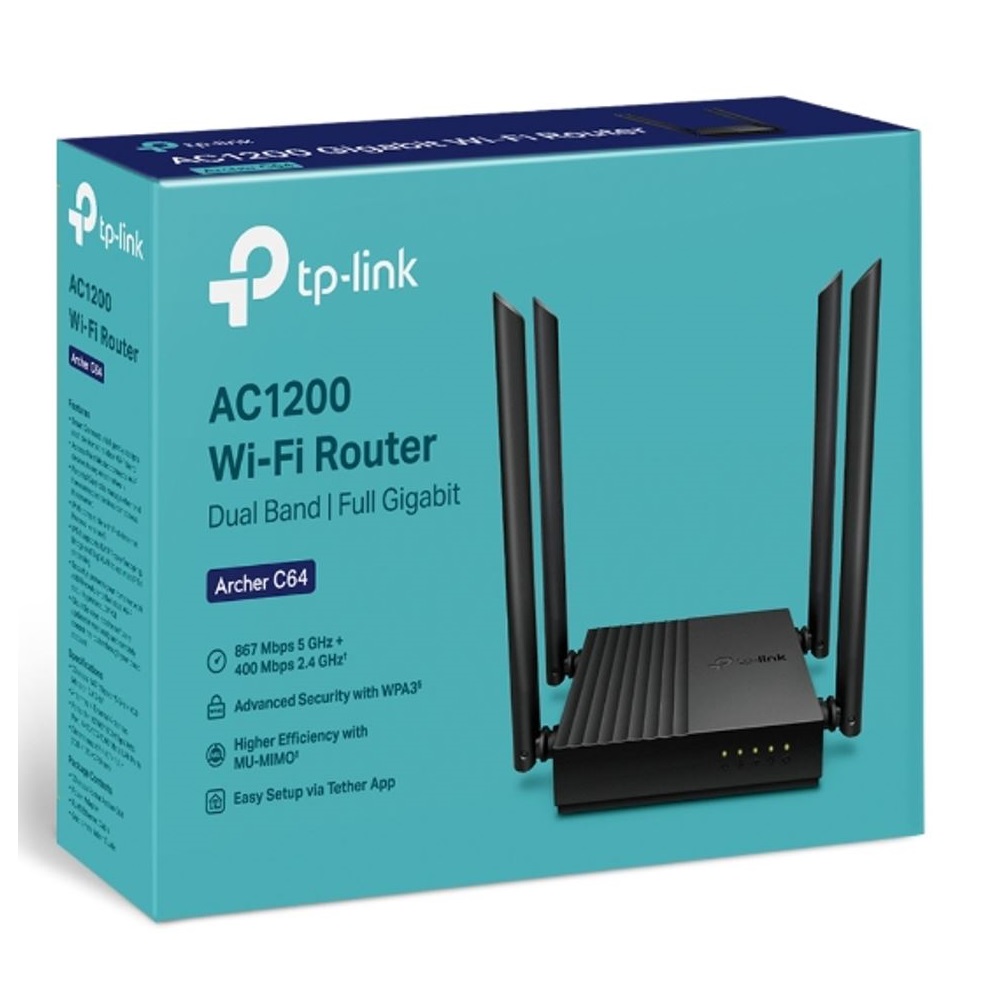 TP-LINK - ROUTER ARCHER C64 WIRELESS DUAL BAND GIGABIT AC1200 - 5