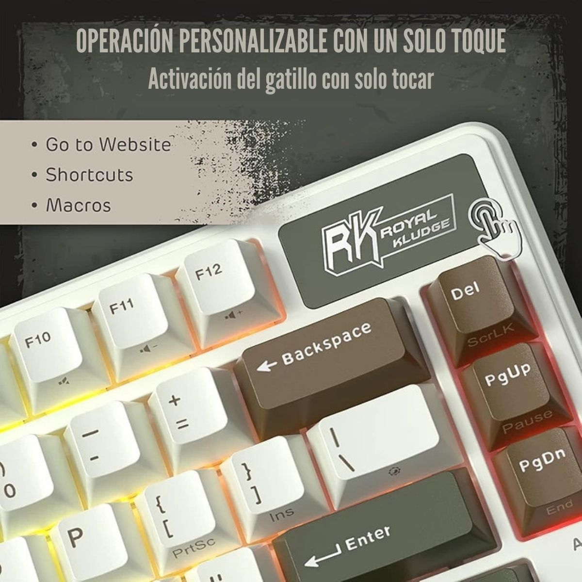 ROYAL KLUDGE - TECLADO L75 WIRELESS 75% PALM GREEN SWITCH CREAM - 6