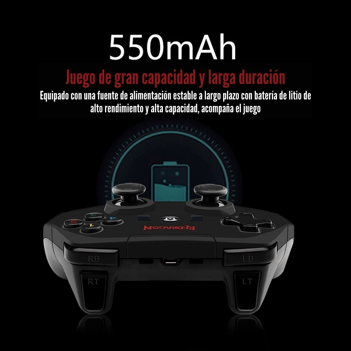 REDRAGON - GAMEPAD HARROW PRO G808 WIRELESS COMPATIBLE PS3 ANDROID PC - 3
