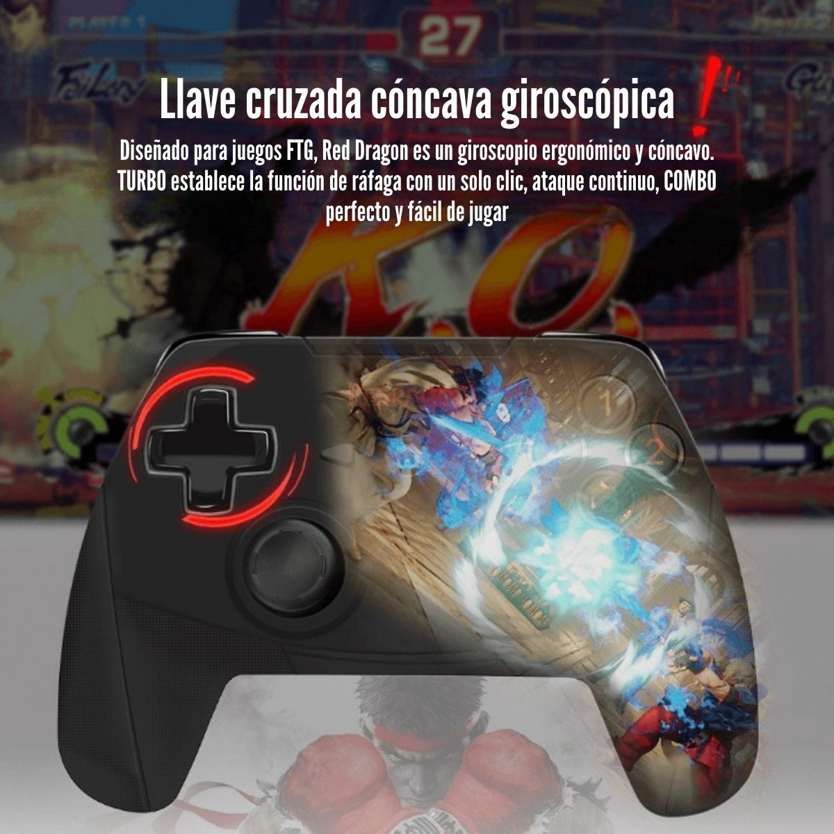 REDRAGON - GAMEPAD HARROW PRO G808 WIRELESS COMPATIBLE PS3 ANDROID PC - 4