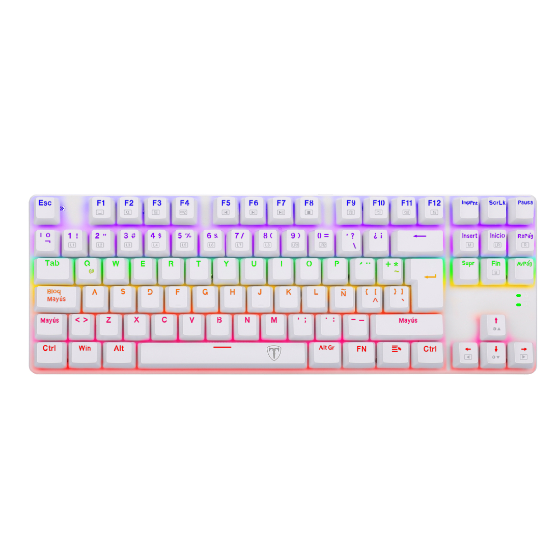 T-DAGGER - TECLADO BORA LITE TGK313W TKL RAINBOW SPA SWITCH RED - BLANCO - 1