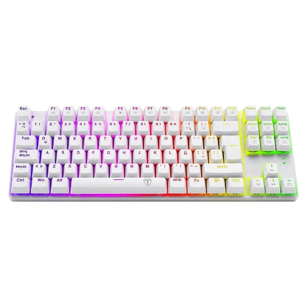 T-DAGGER - TECLADO BORA LITE TGK313W TKL RAINBOW SPA SWITCH RED - BLANCO - 3