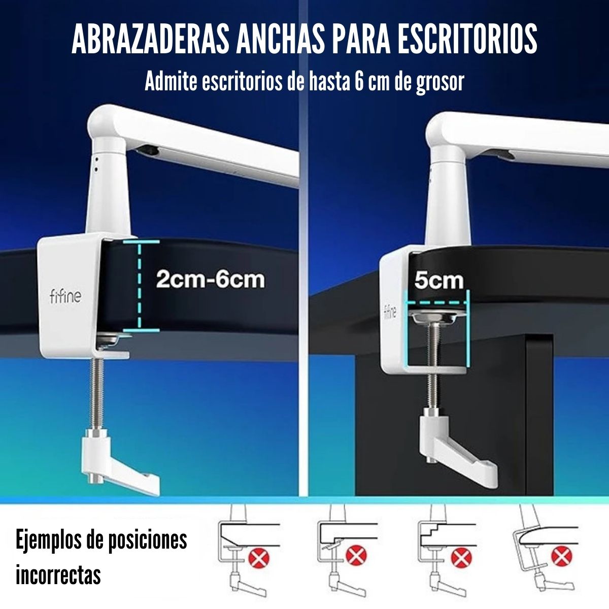 FIFINE - MICRÓFONO AMPLIGAME TAM8 XLR/USB (INCLUYE BRAZO) - BLANCO - 6