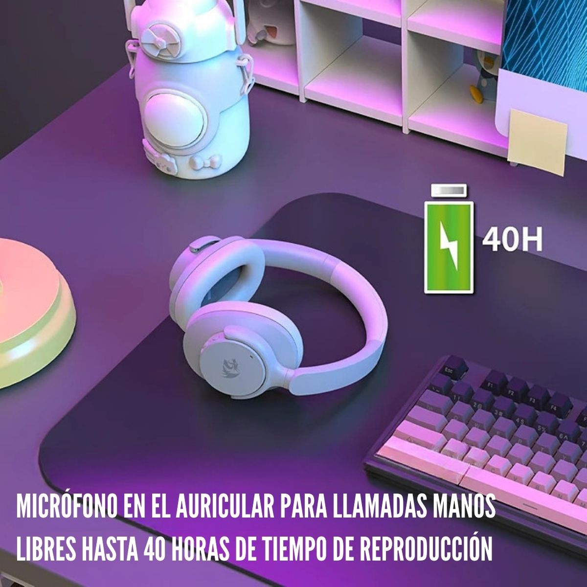 REDRAGON - AUDÍFONO VIBECORE H610 WIRELESS ANC - GREY - 3