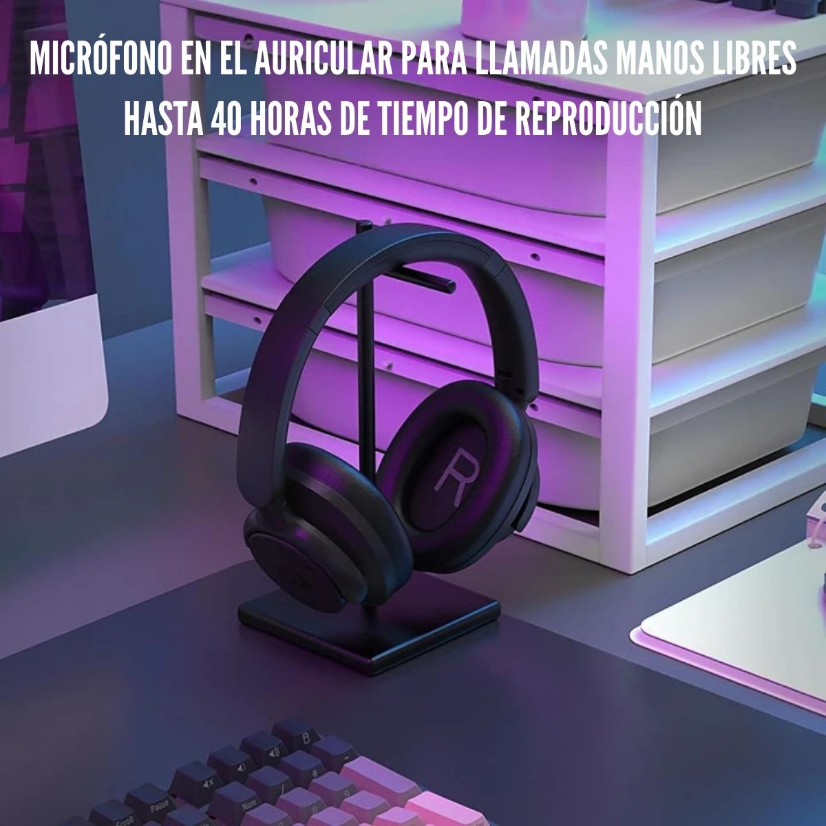 REDRAGON - AUDÍFONO VIBECORE H610 WIRELESS ANC - BLACK - 4