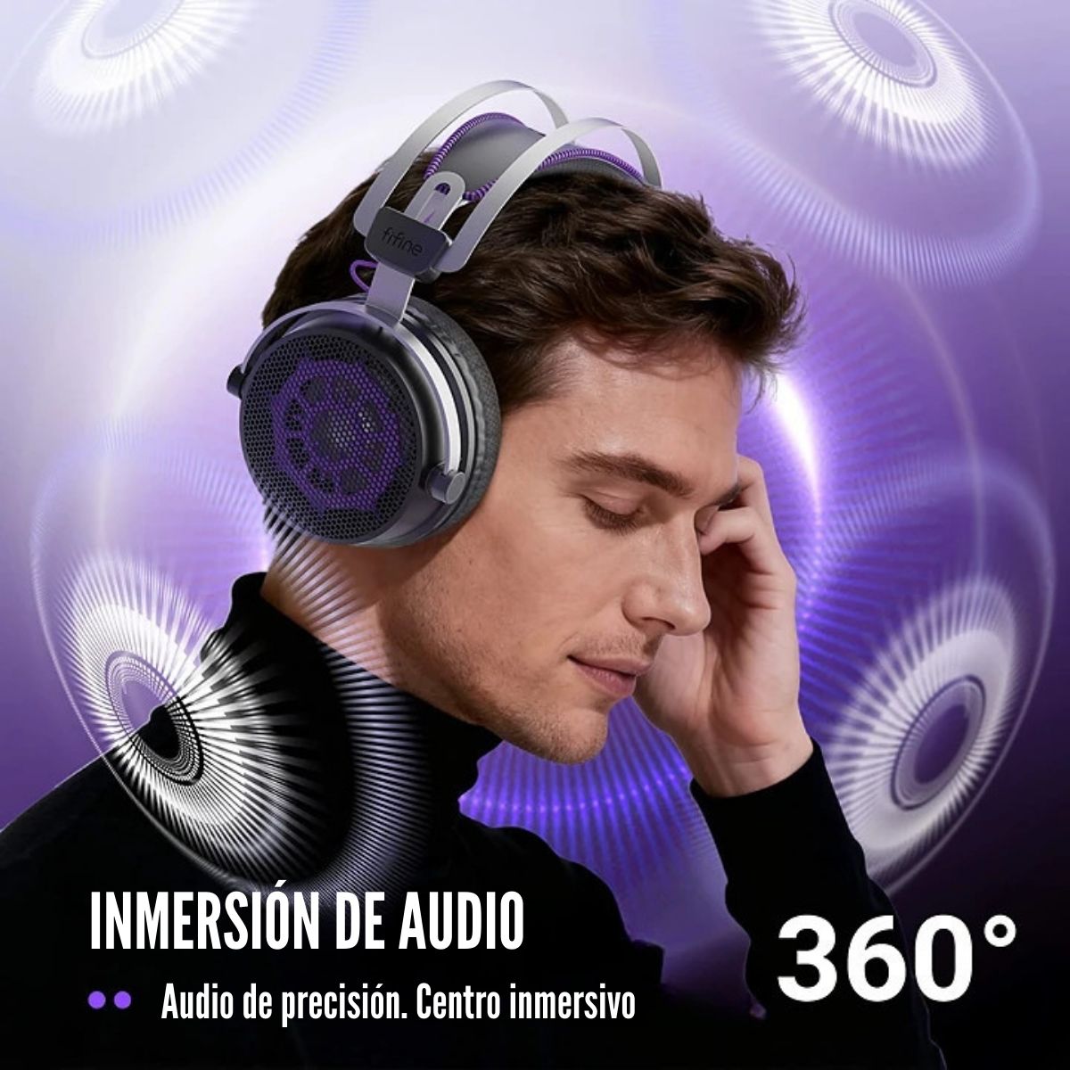 FIFINE - AUDÍFONO AMPLIGAME H18V RGB SONIDO VIRTUAL 7.1 - NEGRO - 4