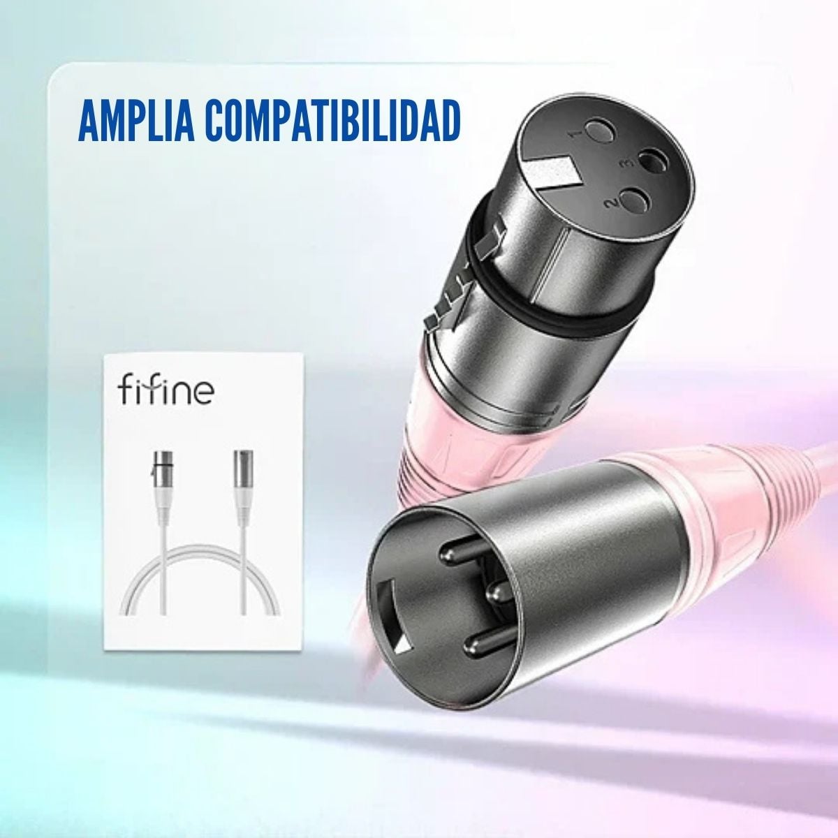 FIFINE - CABLE DE AUDIO L9C XLR DE MACHO A HEMBRA DE 1.8 METROS - PINK - 4