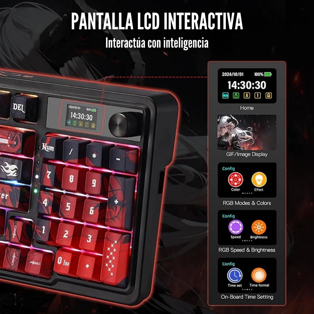 REDRAGON - TECLADO ARTEMIS PRO K719AK WIRELESS RGB SWITCH MINT - 4