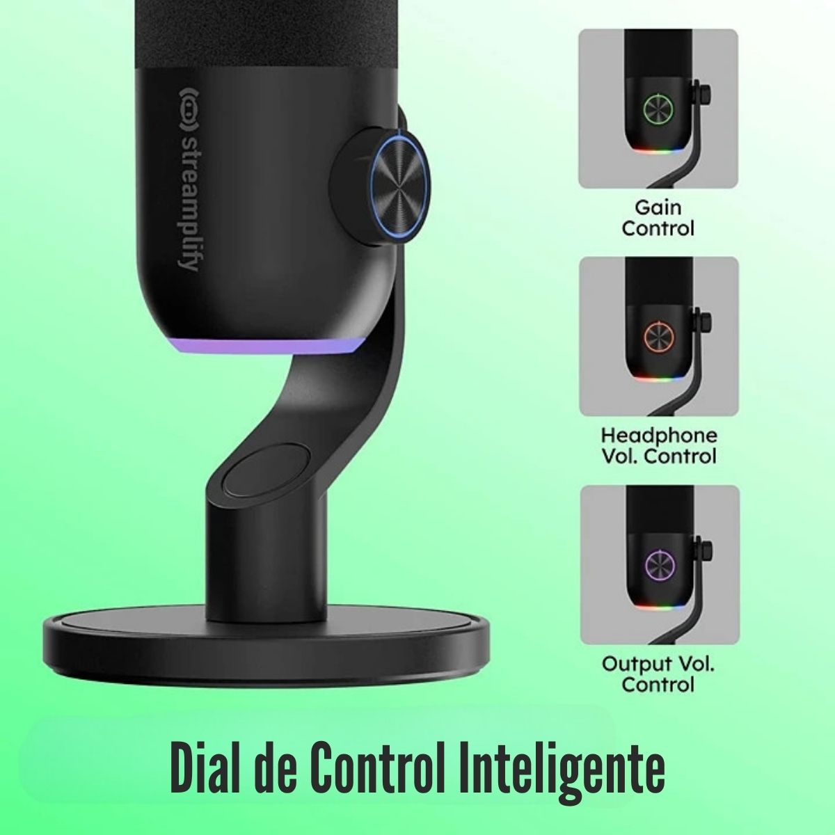 STREAMPLIFY - MICRÓFONO MIC MINI 48 RGB CARDIOIDE - NEGRO - 2