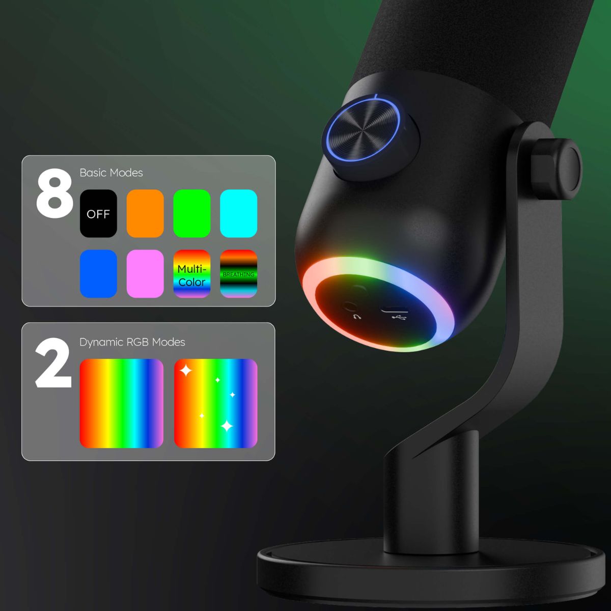 STREAMPLIFY - MICRÓFONO MIC MINI 48 RGB CARDIOIDE - NEGRO - 6