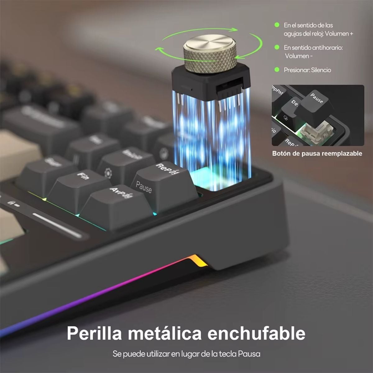 ROYAL KLUDGE - TECLADO R87PRO WIRED TKL PHANTOM SWITCH CREAMY - 6