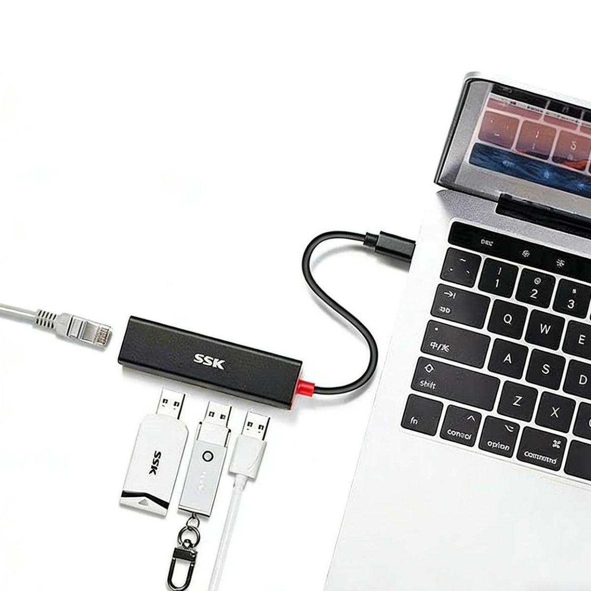 SSK - ADAPTADOR DE RED SHU-C535 TYPE-C CON 3 USB 3.0 Y ETHERNET - 2