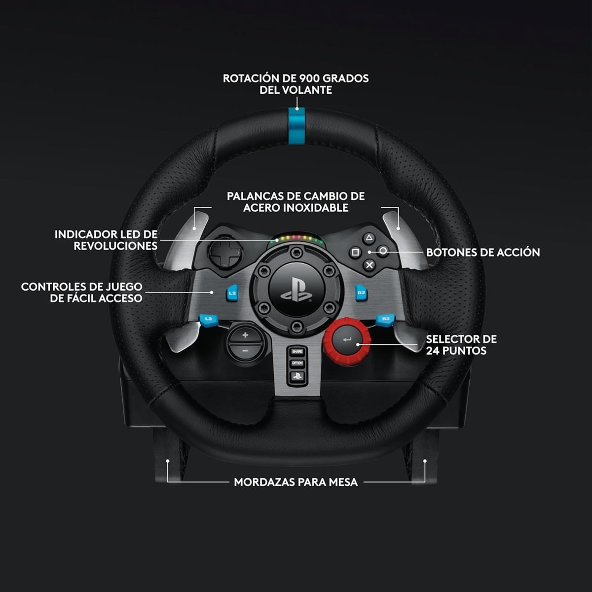 LOGITECH - VOLANTE G29 SE DRIVING FORCE FOR PS5 PS4 Y PC - 6
