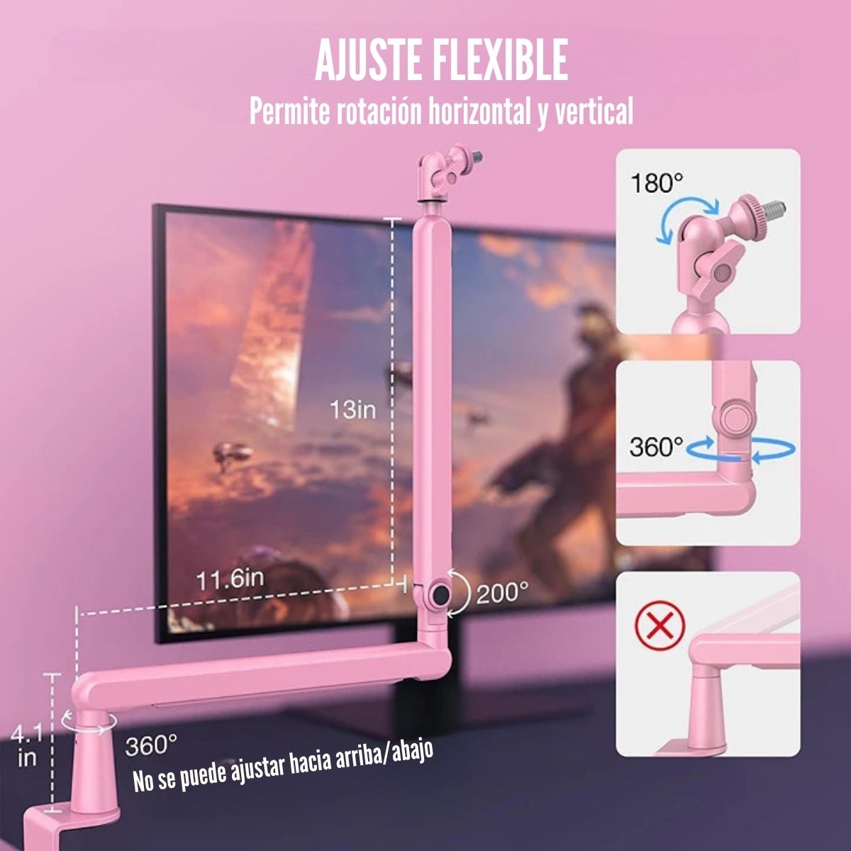 BRAZO PARA MICRÓFONO FIFINE BM88 PREMIUM BOOM - ROSADO - 3