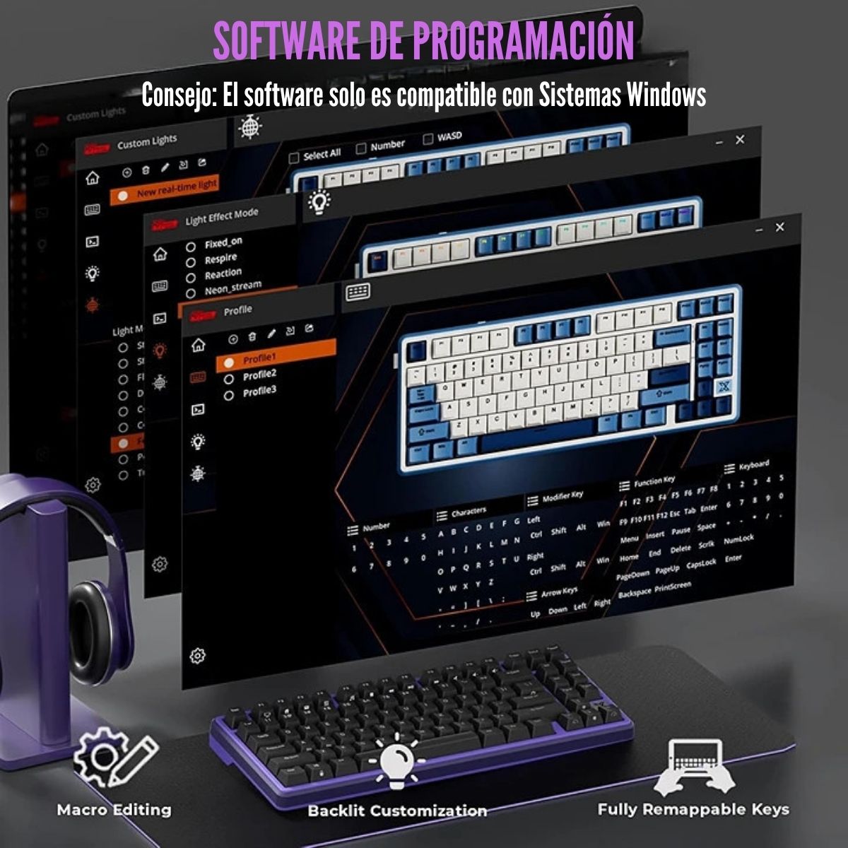 TECLADO ROYAL KLUDGE RK X87 WIRED 75% BLACKBERRY SWITCH CREAMY - 5