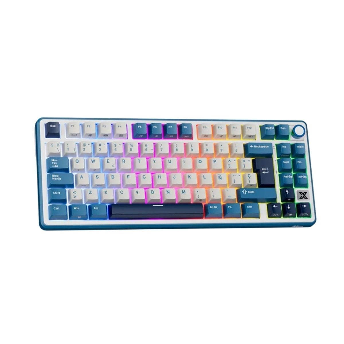 TECLADO ROYAL KLUDGE RK X87 WIRELESS 75% BLUE SWITCH BEIGE - 1