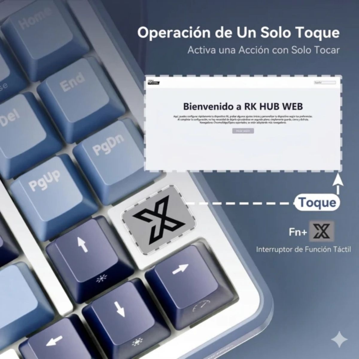 TECLADO ROYAL KLUDGE RK X87 WIRELESS 75% BLUE SWITCH BEIGE - 5