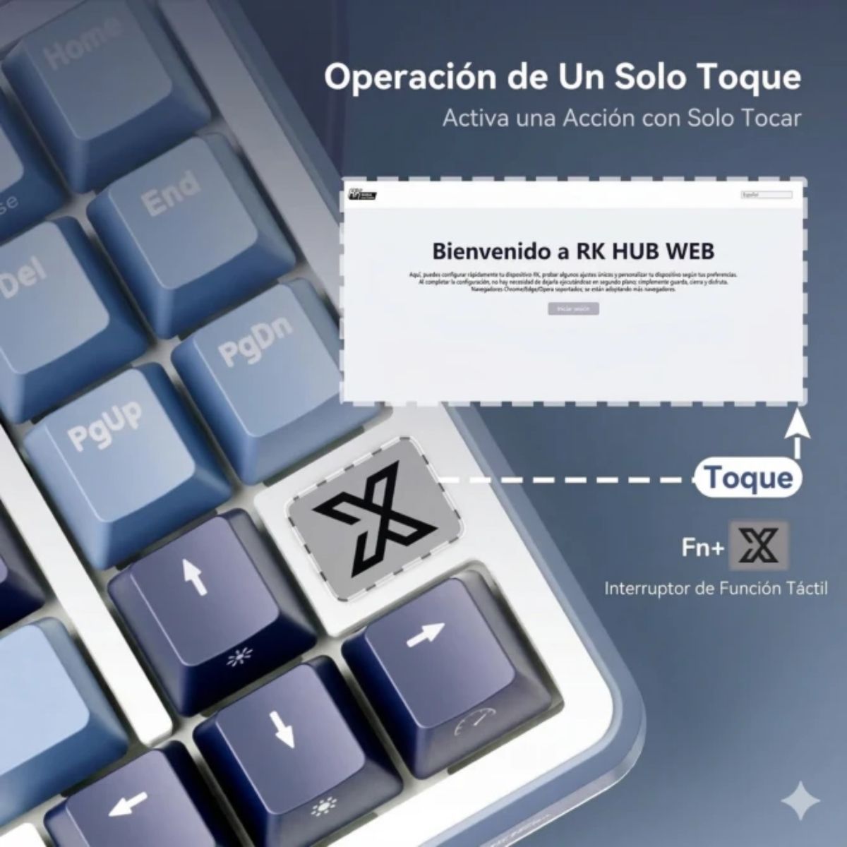 TECLADO ROYAL KLUDGE RK X87 WIRELESS 75% BLUE SWITCH CREAMY - 5