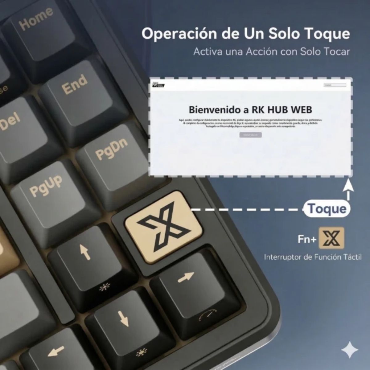 TECLADO ROYAL KLUDGE RK X87 WIRELESS 75% PHANTOM SWITCH BEIGE - 5