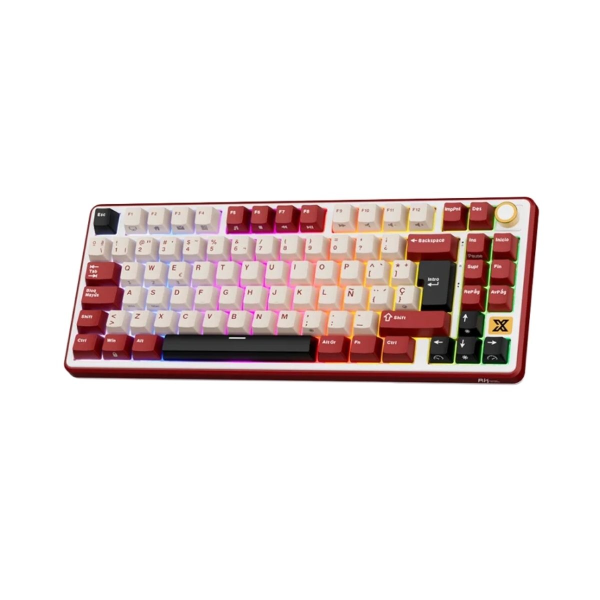 TECLADO ROYAL KLUDGE RK X87 WIRELESS 75% RED SWITCH BEIGE - 1