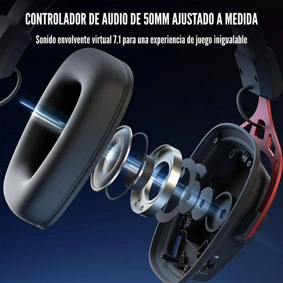 AUDÍFONO ROYAL KLUDGE RK HG103 WIRELESS RGB SONIDO 7.1 - BLACK OPS - 5