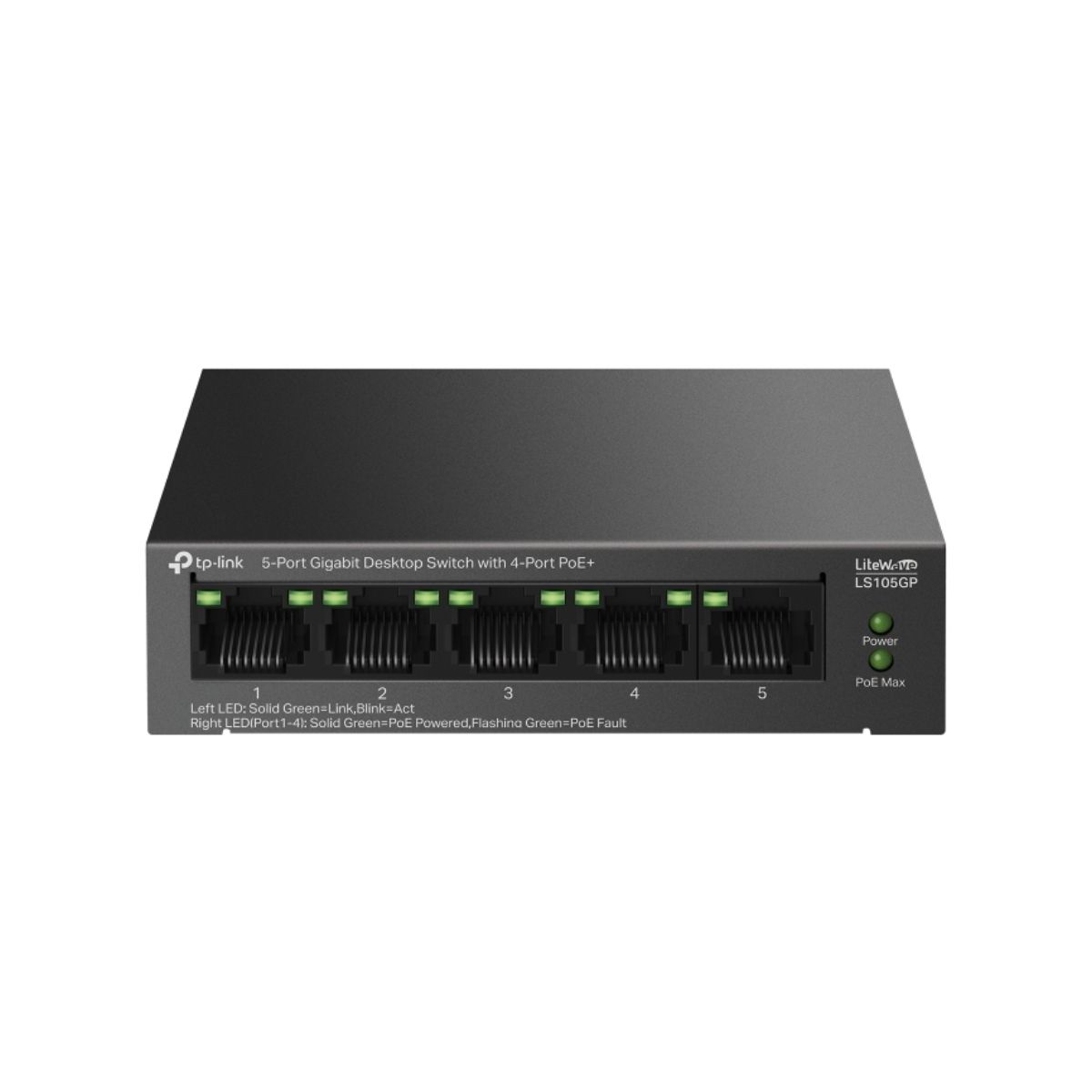 SWITCH TP-LINK LS105GP DE 5 PUERTOS GIGABIT (4 PUERTOS POE+) - 1