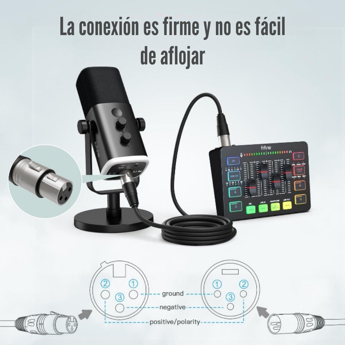 FIFINE -CABLE DE AUDIO XLR DE MACHO A HEMBRA DE 3 METROS - 2