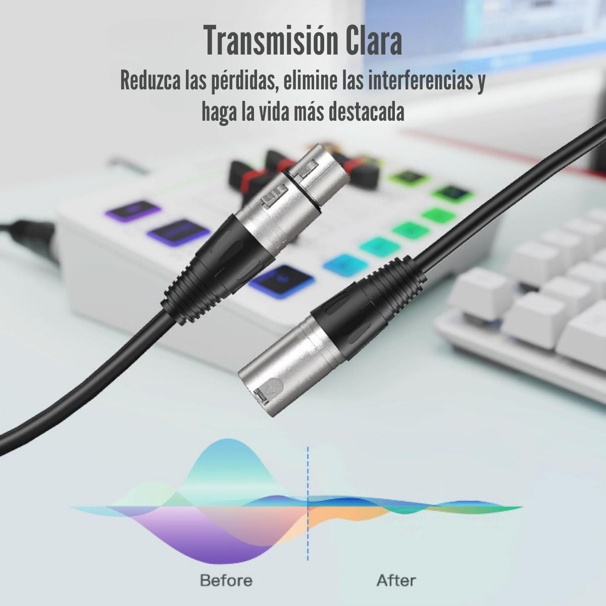 FIFINE -CABLE DE AUDIO XLR DE MACHO A HEMBRA DE 3 METROS - 4