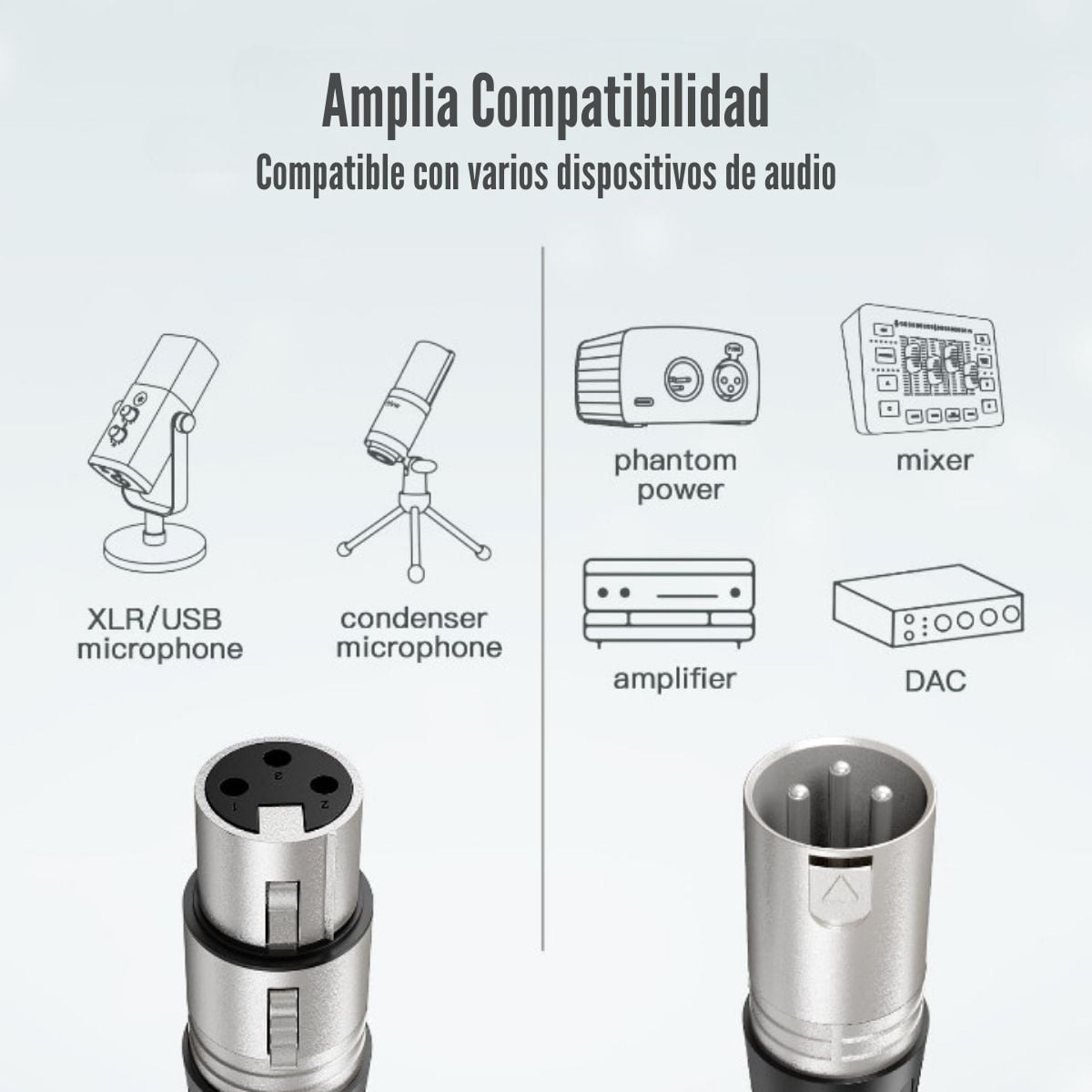FIFINE -CABLE DE AUDIO XLR DE MACHO A HEMBRA DE 3 METROS - 5