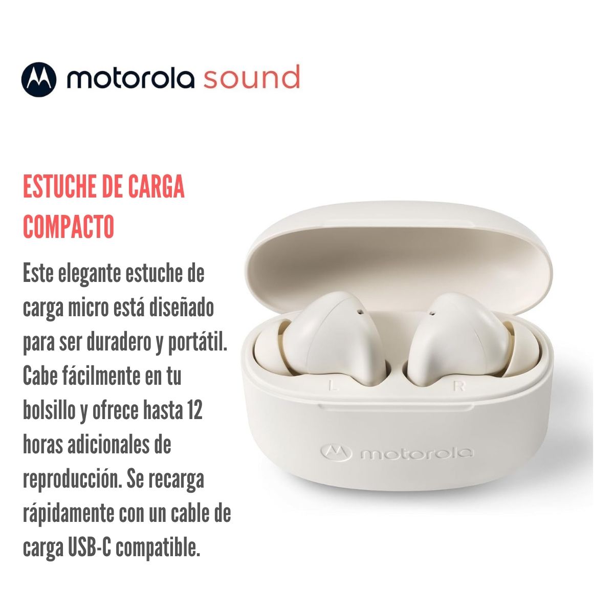 AUDÍFONO MOTOROLA MOTO BUDS 065 BLUETOOTH IPX4 - WHITE (TUFO) - 4