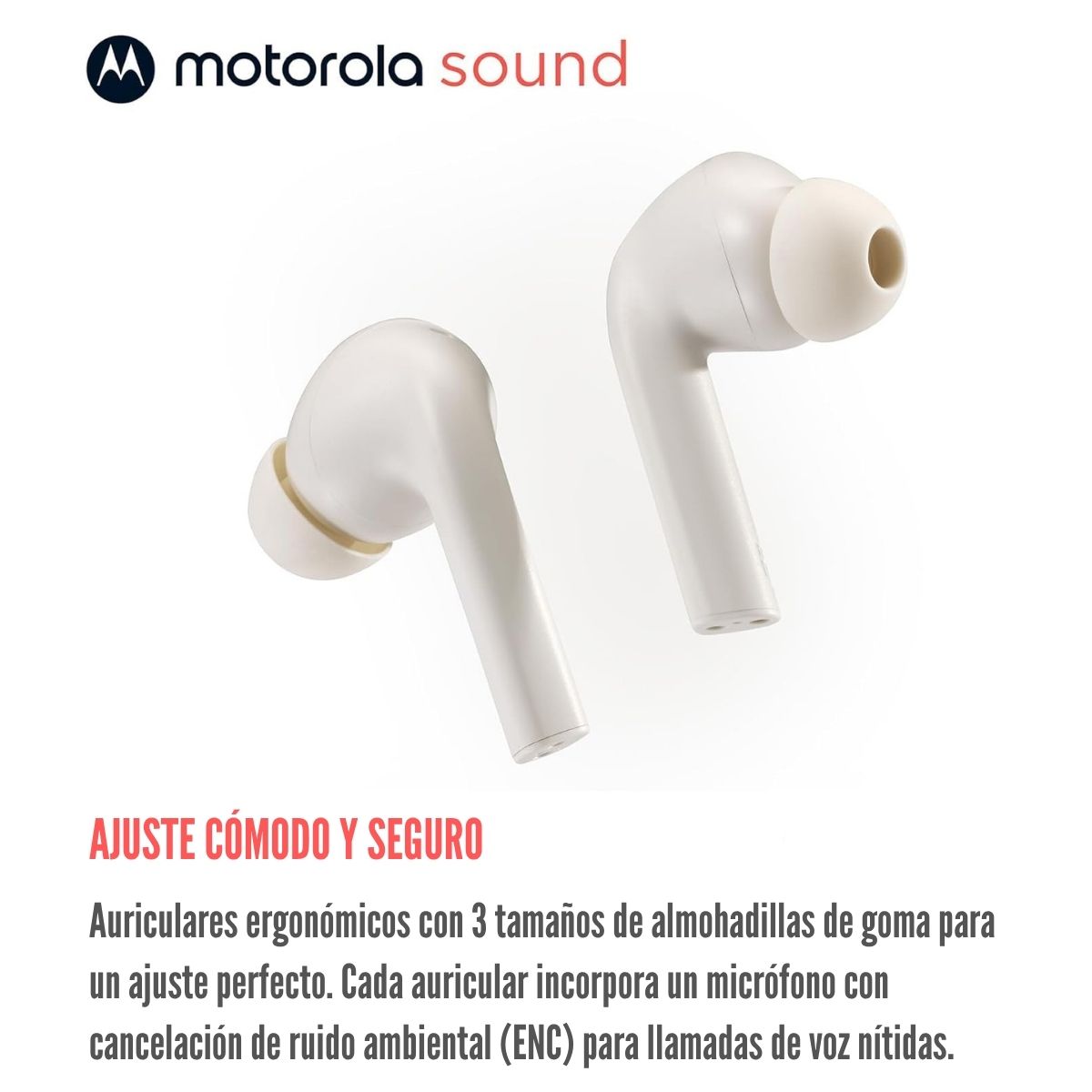 AUDÍFONO MOTOROLA MOTO BUDS 065 BLUETOOTH IPX4 - WHITE (TUFO) - 5