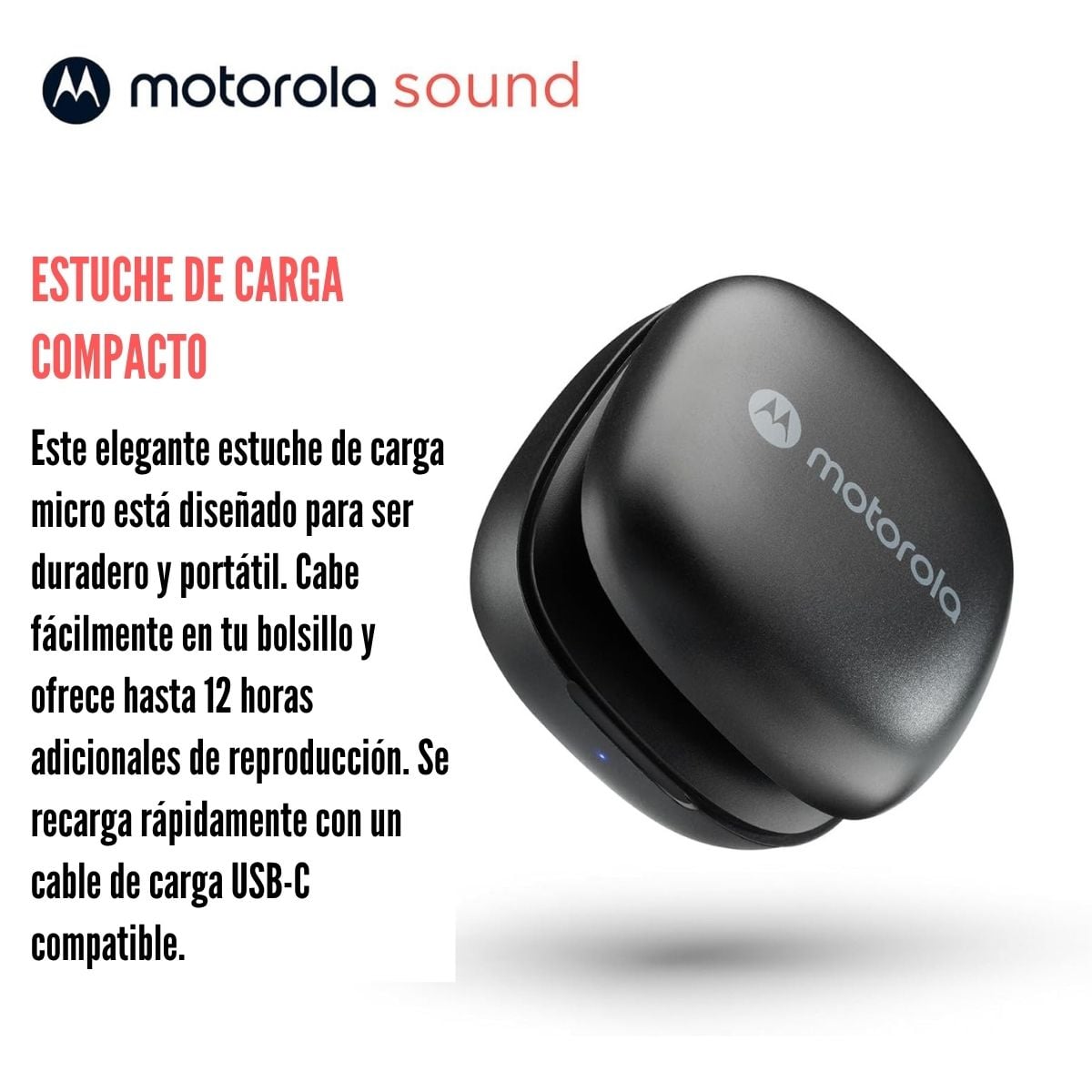 AUDÍFONO MOTOROLA MOTO BUDS 135 BLUETOOTH IPX5 - BLACK - 4