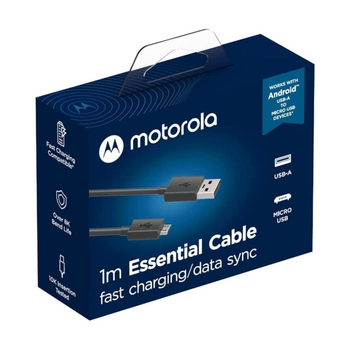 CABLE DE CARGA MOTOROLA SJ6461 ESSENTIAL USB-A TO MICRO USB 1 METRO - 5