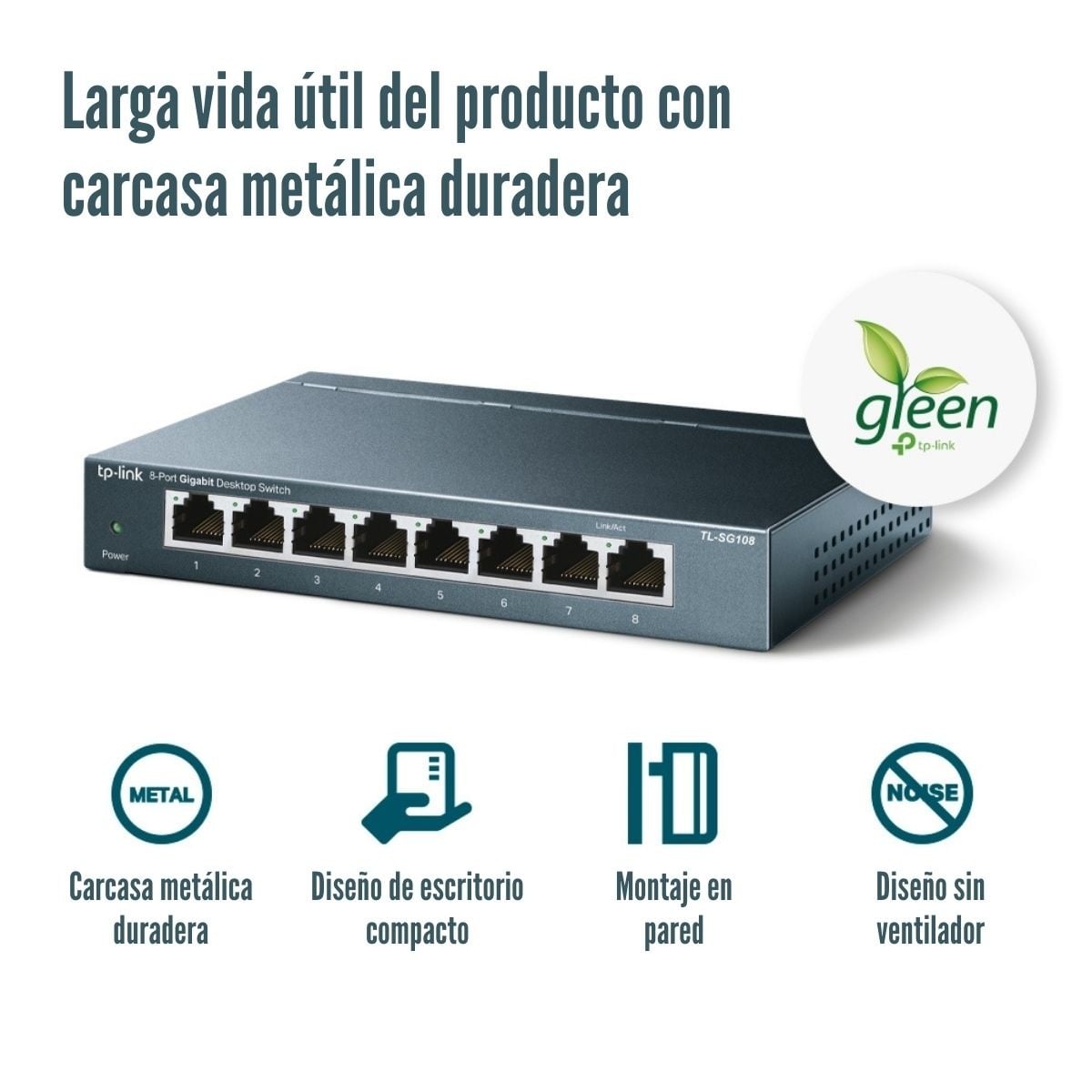 SWITCH TP-LINK TL-SG108 DE 8 PUERTOS GIGABIT DESKTOP - 2