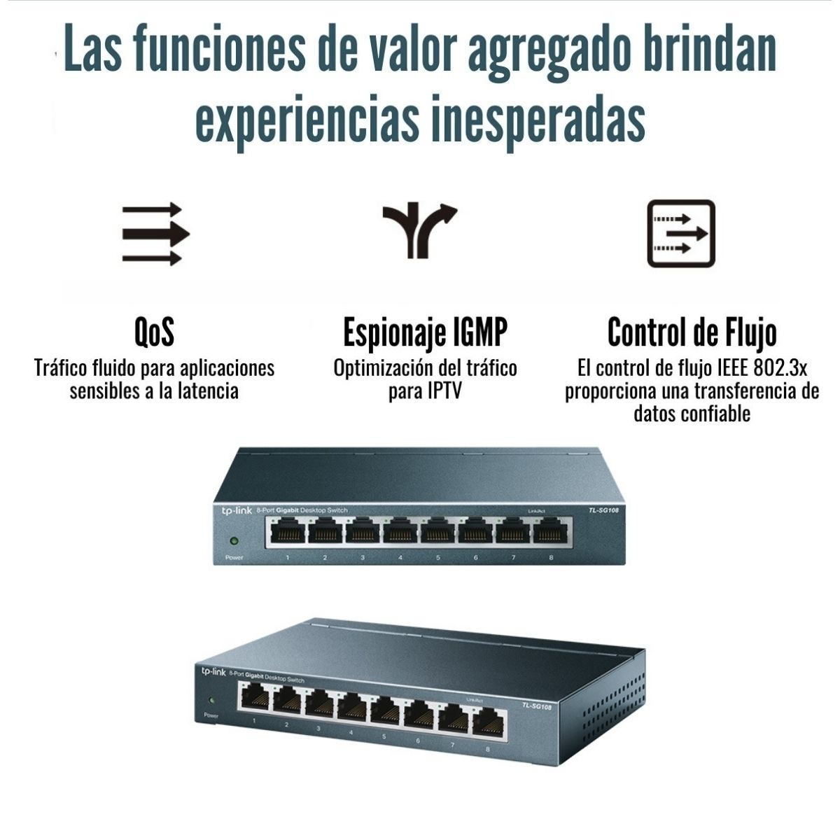 SWITCH TP-LINK TL-SG108 DE 8 PUERTOS GIGABIT DESKTOP - 5