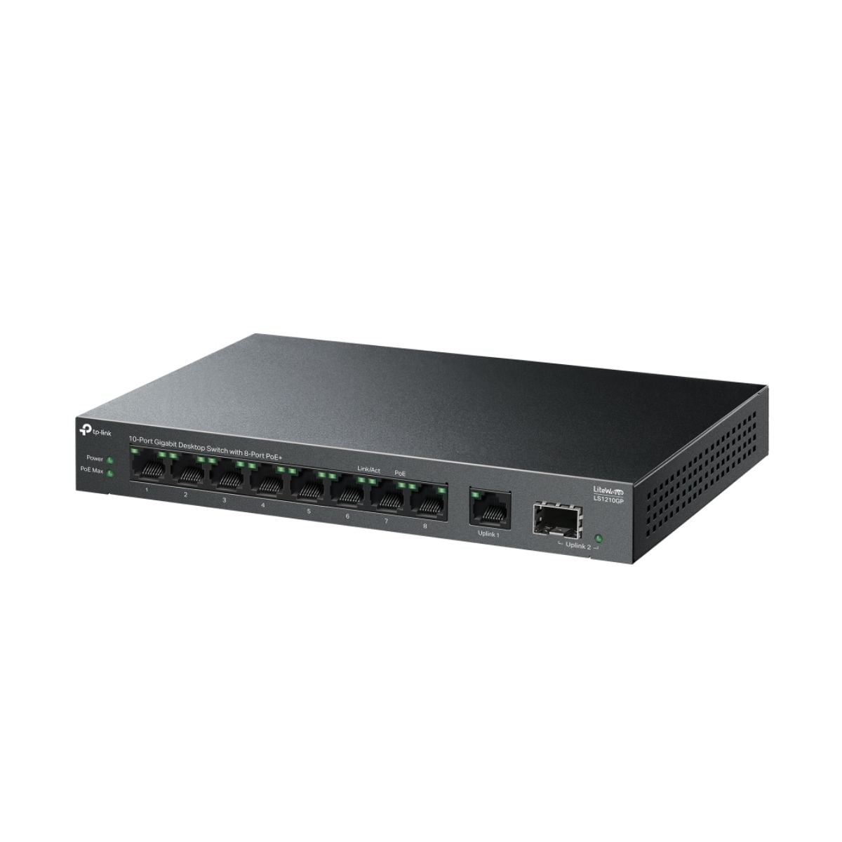 SWITCH TP-LINK LS1210GP LITEWAVE DE 10 PUERTOS GIGABIT (8 PTOS. POE+) - 1