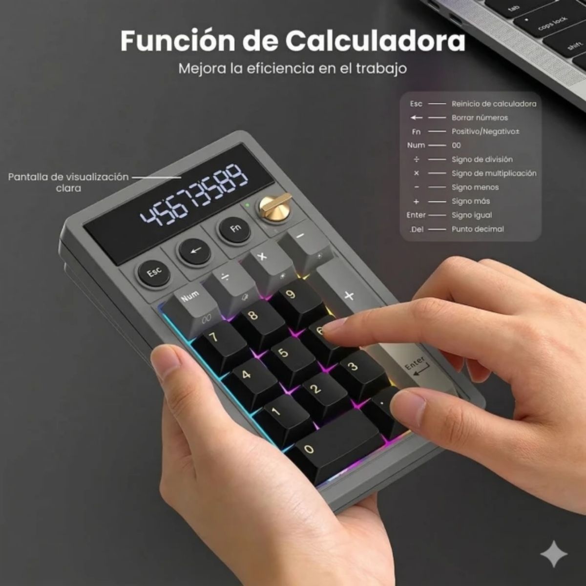 TECLADO NUMÉRICO ROYAL KLUDGE M20 WIRELESS PHANTOM SWITCH VIOLET - 3