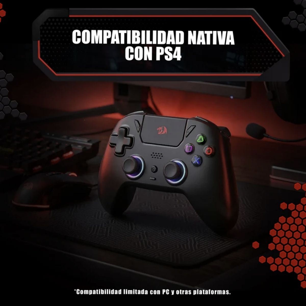 GAMEPAD REDRAGON DARKFLAME G820 WIRELESS FOR PC PS4 ANDROID - 5